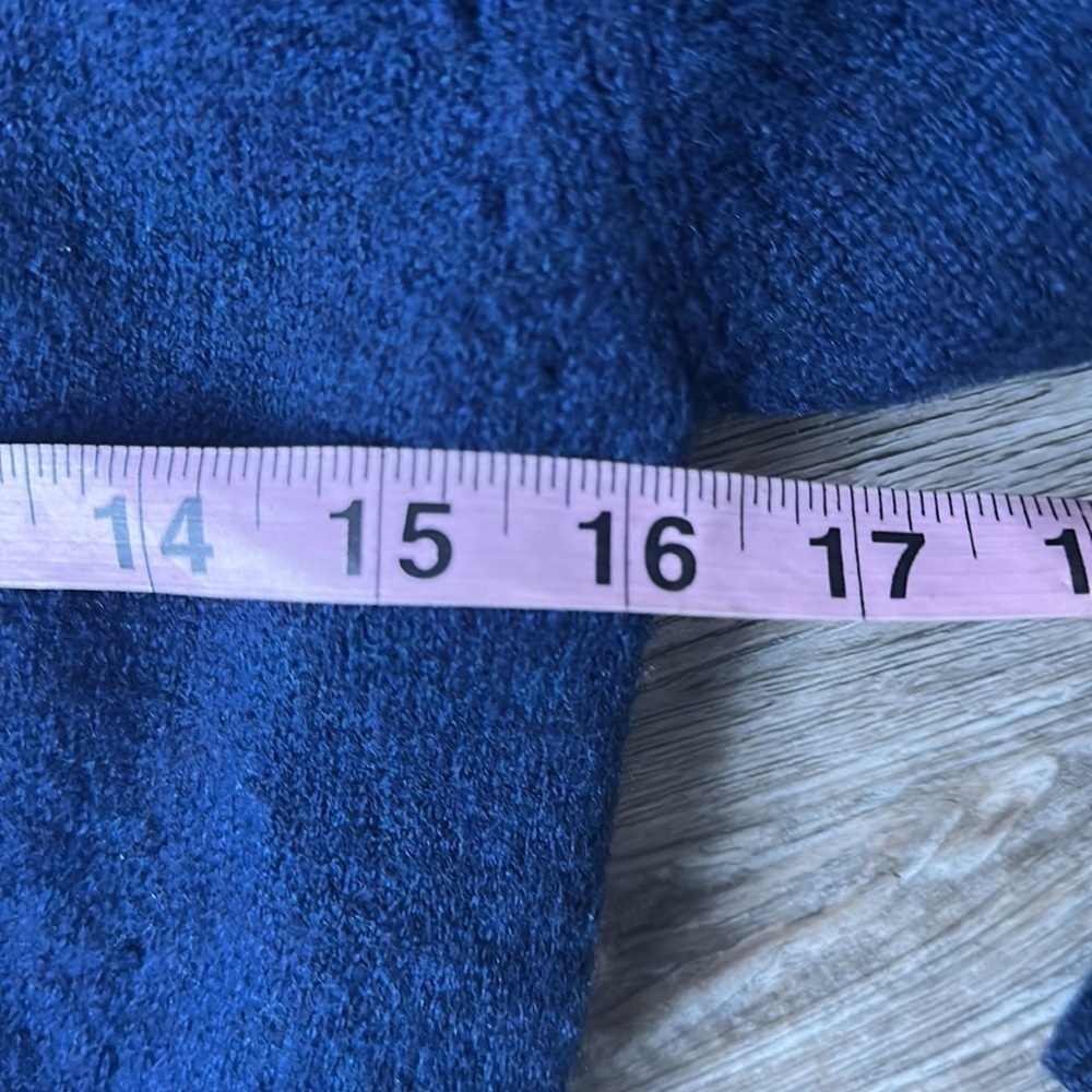 Classiques Entier sweater blue removable collar 100% fine Merino wool size Med - Picture 11 of 12